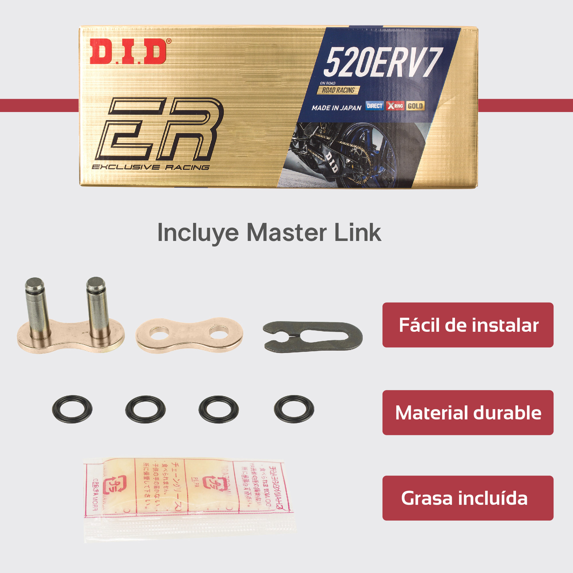 Bicimex Detalles Cadena Para Motocicleta Erv Z X Did Dorada X