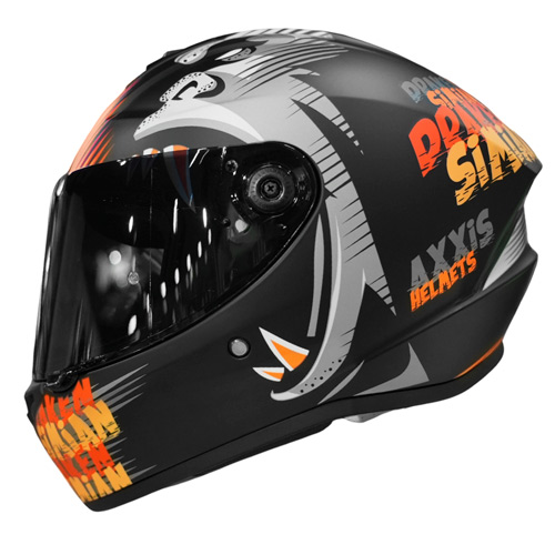 Casco motocross Nolan N53 Fender negro naranja