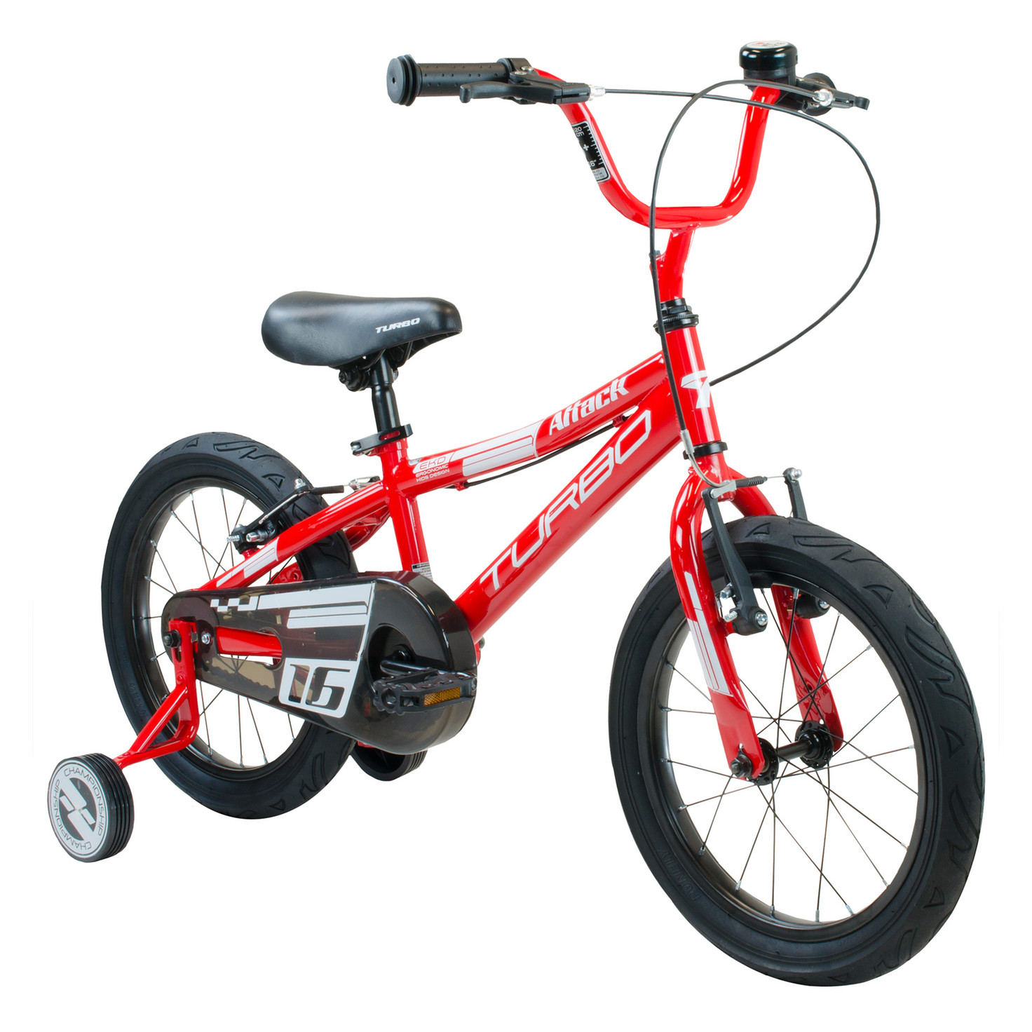 Ciclometa Detalles Bicicleta R 16 Infantil para Niño Attack 1 Velocidad  rojo Turbo