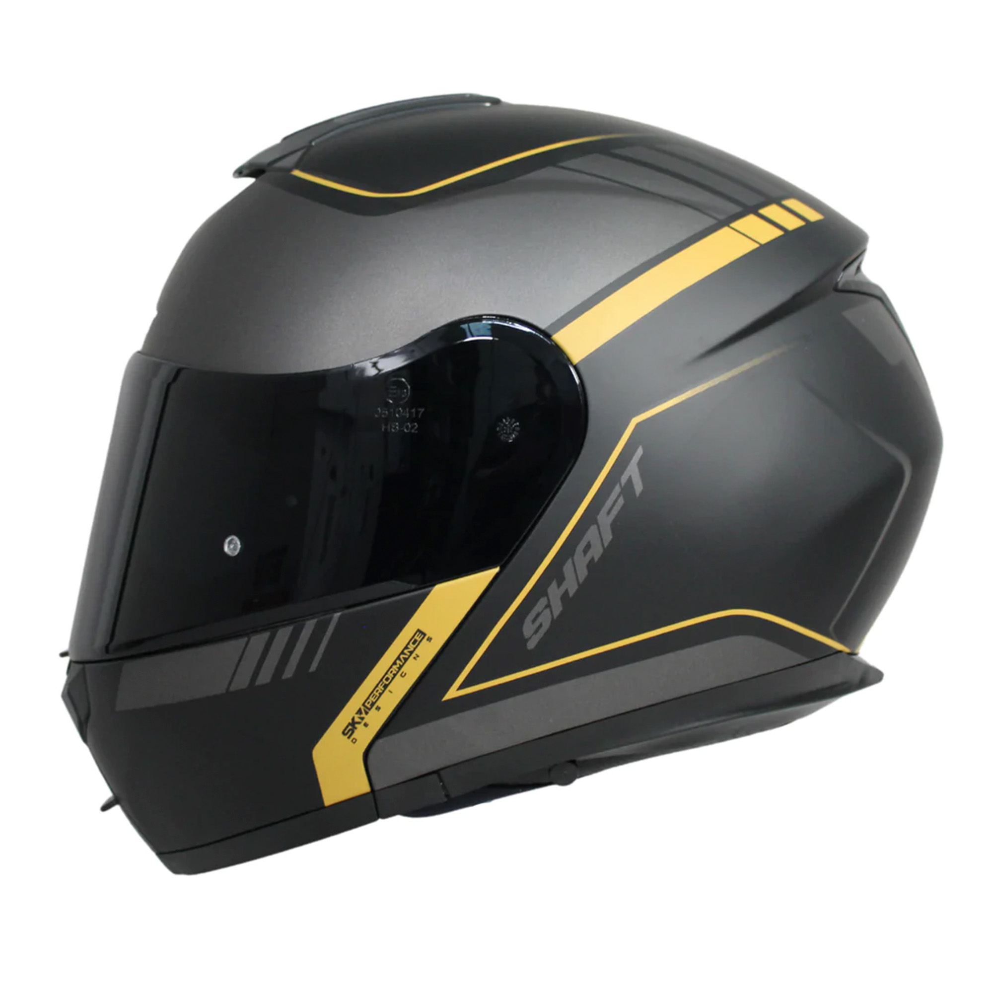 Detalles Casco para motocicleta Shaft SH3910-DV Forza negro matte/dorado Talla XL