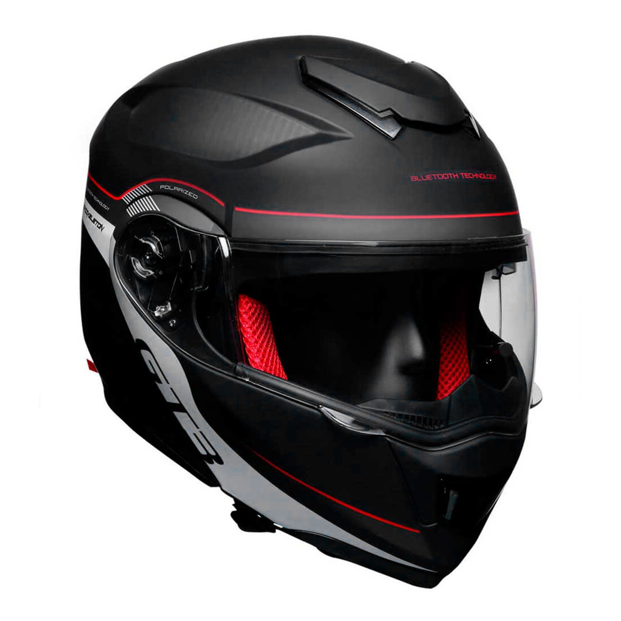  Casco de motocicleta Bluetooth, color negro (pequeño) :  Automotriz
