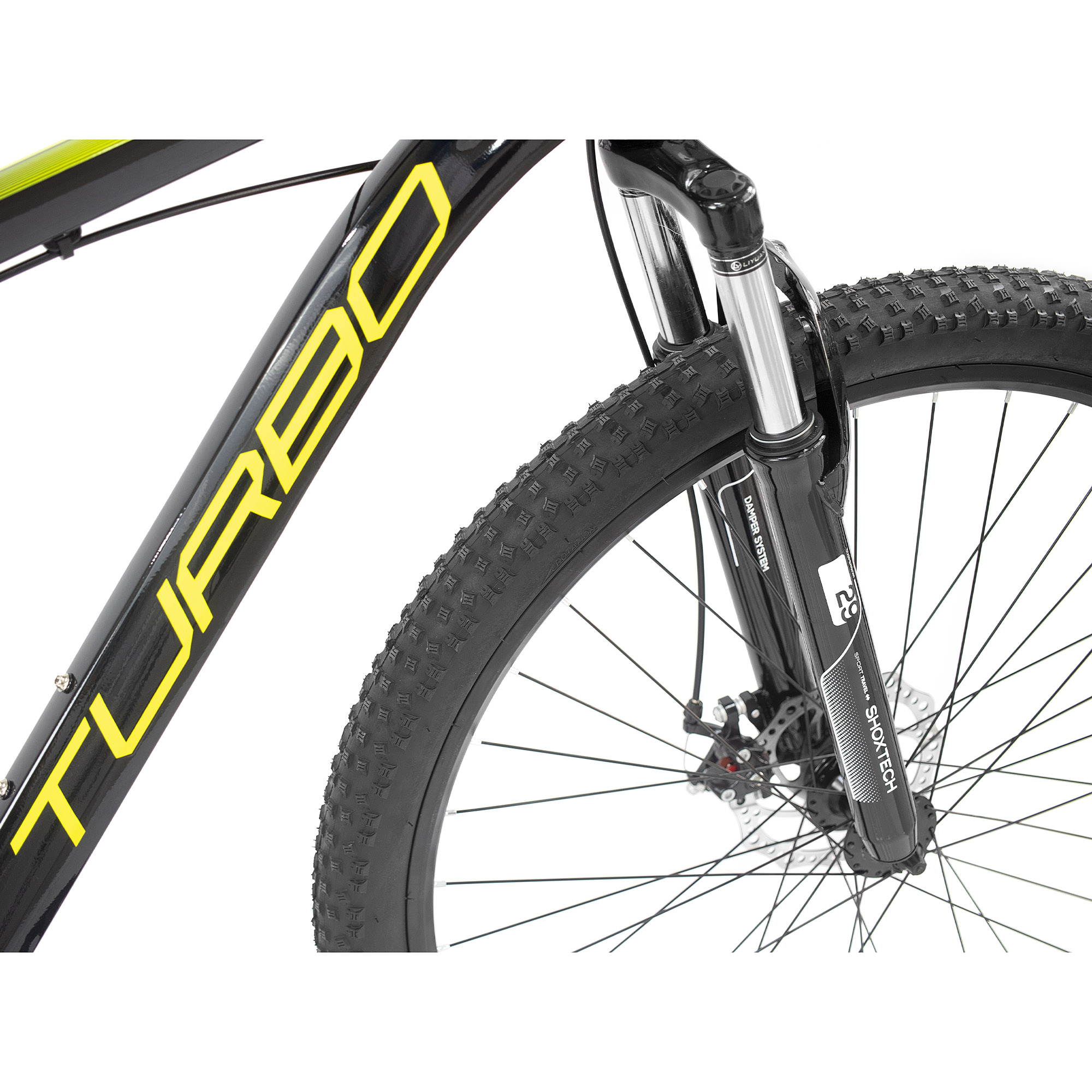 Bicimex Detalles Bicicleta R 29 Montaña TX 9.1 21 Aluminio negro amarillo Turbo